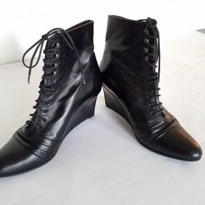 Stephane Kelian Paris Ankle Boots Black Wedge